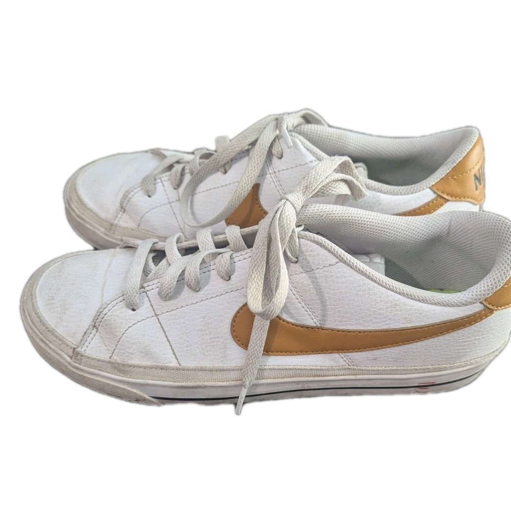 Nike Court Legacy Lift Low White Tan Womens Size 10 DM7590-100 Sneakers